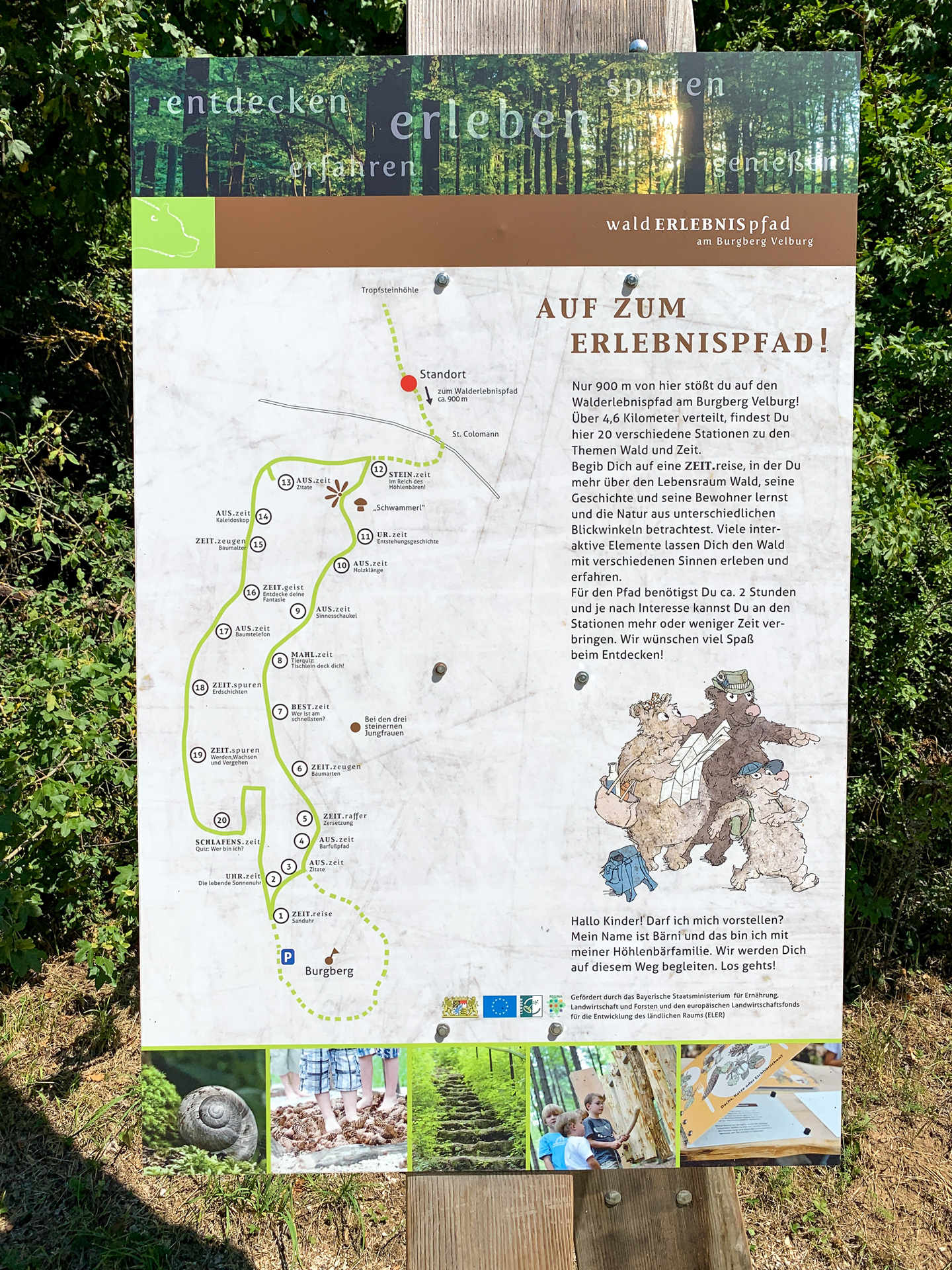 Wegkarte Walderlebnispfad Velburg