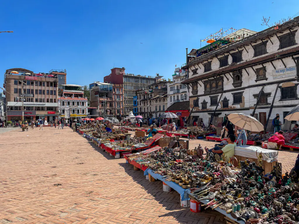 Souvenirs am Durbar Square in Kathmandu Nepal
