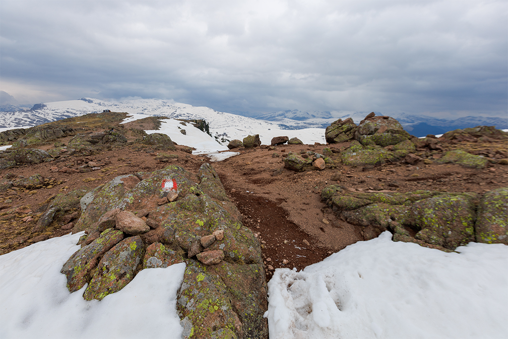 Rot-Weiße Markierung Nr. 1 Rittner Horn