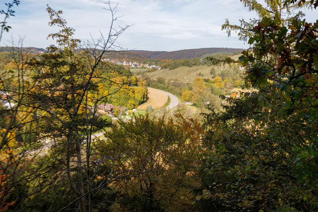 Aussicht vom Stifterfelsen auf der Wanderung in Eilsbrunn