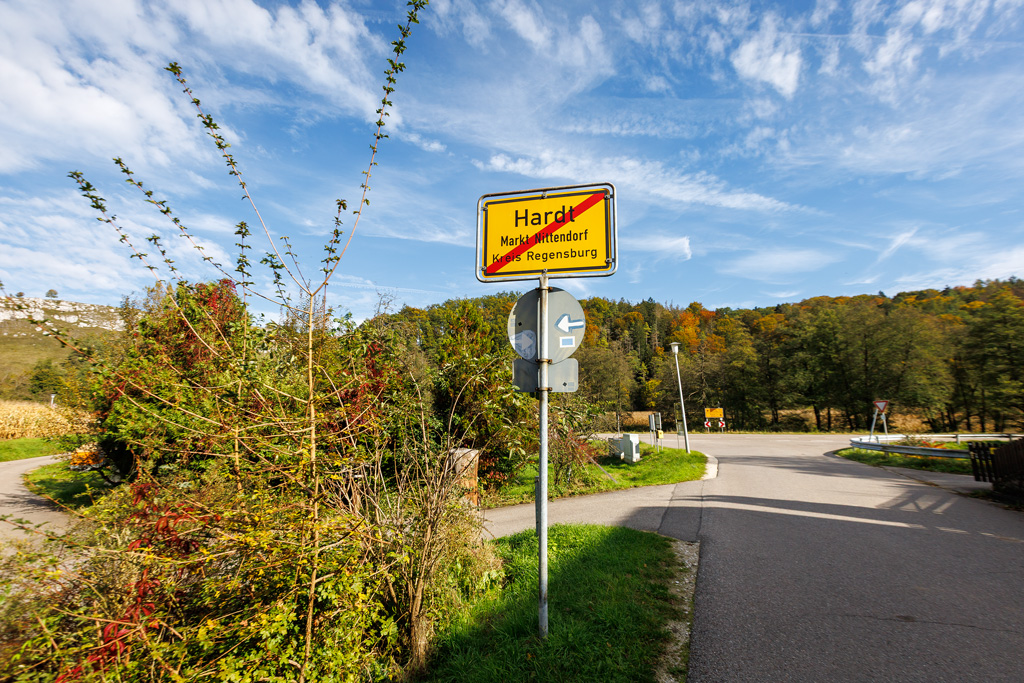 Ortsende-Schild in Hardt bei Nittendorf