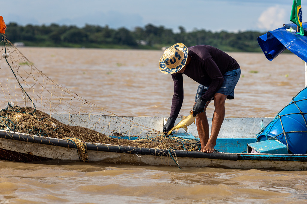 Fischer auf dem Rio Purus Amazonas