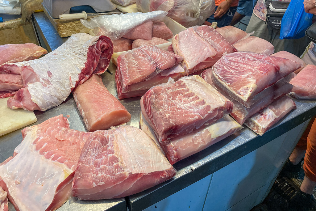 Fischfilets auf dem Markt in Manaus