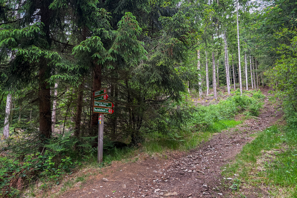 Wegweiser Schwieriger Aufstieg Teufelstisch Bischofsmais