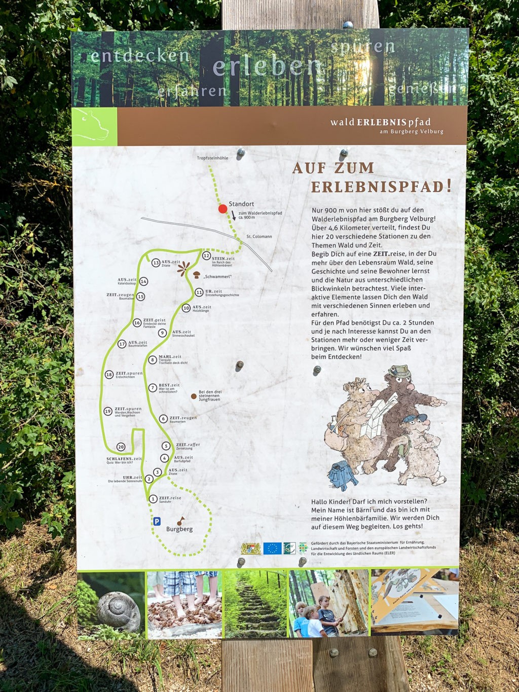Wegkarte des Walderlebnispfades